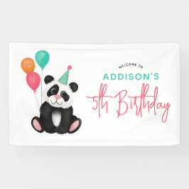 Lona Chicas se burlan del oso panda quinto cumpleaños