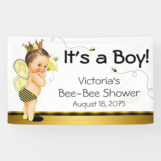 Lona Chico Abeja Baby Shower (Horizontal)
