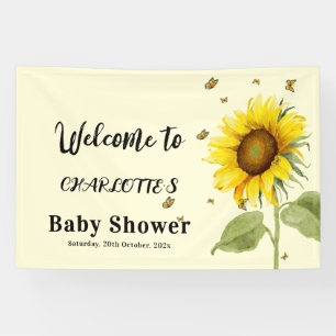 Lona Chico de girasol con mariposas Baby Shower