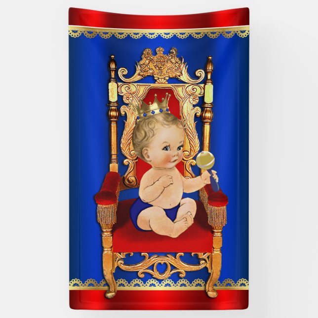 Lona Chico Fancy Royal Prince Baby Shower (Vertical)