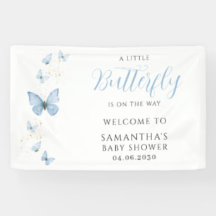 Lona Chico Mariposa Azul Baby Shower