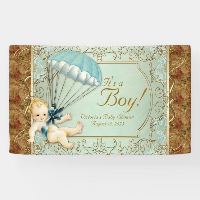 Lona Chicos Baby Shower Vintage (Horizontal)