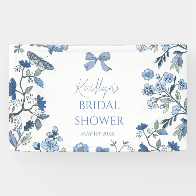 Lona Chinoiserie azul y blanco (Horizontal)