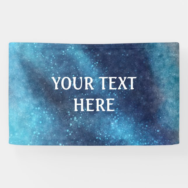 Lona Chispa de galaxia azul abstracta personalizada (Horizontal)