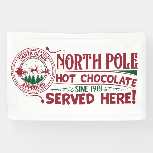Lona chocolate caliente del Polo Norte (Horizontal)