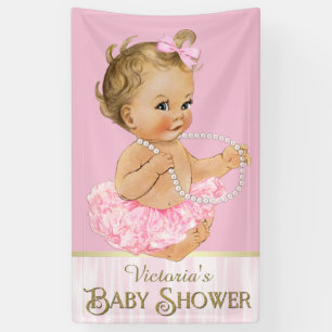 Lona Chorreada de Bebé Niña Perla Tutú Rosa