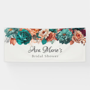 Lona Chorreada Turquesa y Terracota Bridal Shower de Pe