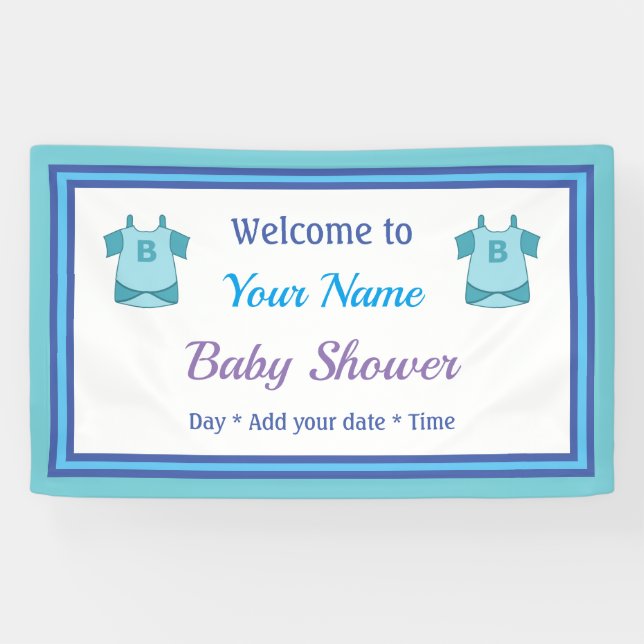 Lona Chorro de bebé azul personalizado (Horizontal)