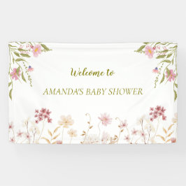 Lona Chorro de Flores Silvestres Elegantes para Baby Sh