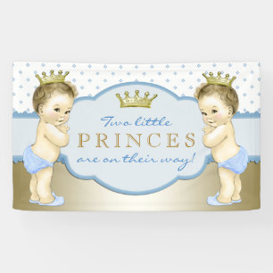 Lona Chorro de Gemelos Príncipe Baby Shower