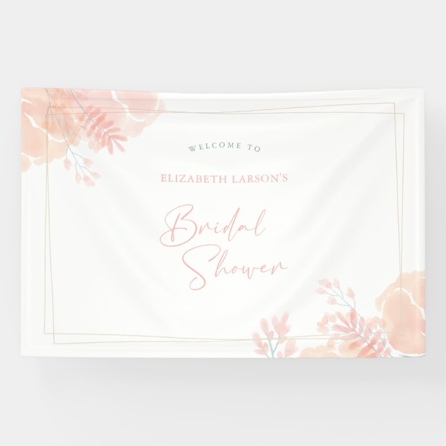 Lona Chorro Nupcial de Acuarela de Flores Silvestres El (Horizontal)