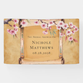 Lona Chorro Nupcial Floral Rústico con Flores de Cerezo