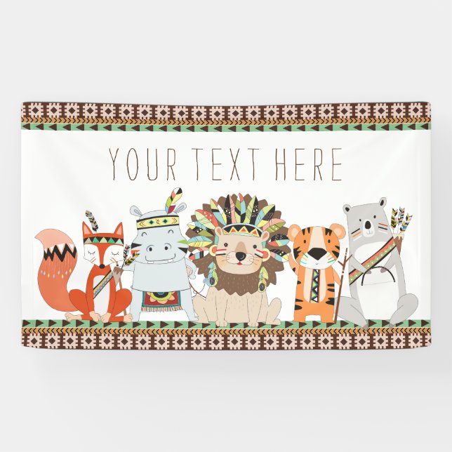 Lona Chorro Tribal de Baby Shower (Horizontal)
