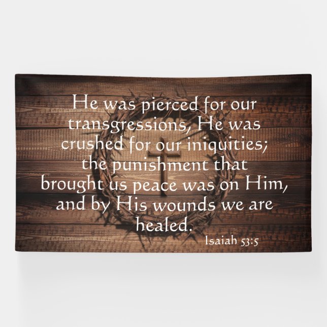 Lona Christian Redemption Scripture with Crown of Thorn (Horizontal)