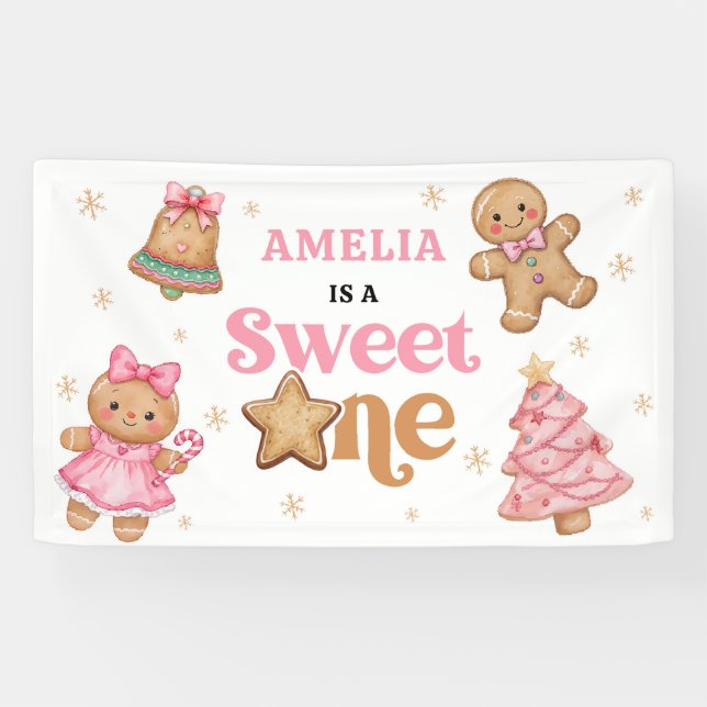 Lona Christmas Cookie Sweet One 1st Birthday Party (Horizontal)