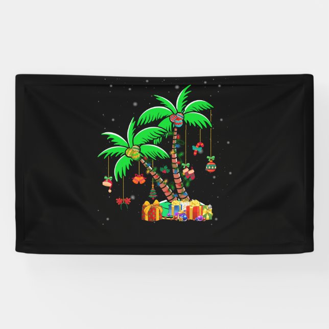 Lona Christmas Palm Tree Tropical Xmas Coconut Lights (Horizontal)