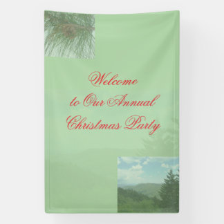 Lona Christmas Party Welcome Sign
