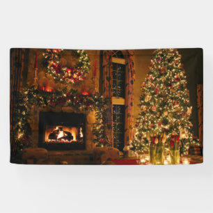Lona Christmas tree fireplace