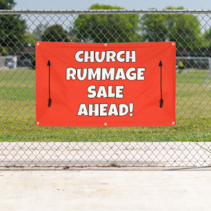 Lona CHUCH RUMMAGE VENDE ANTES Banner