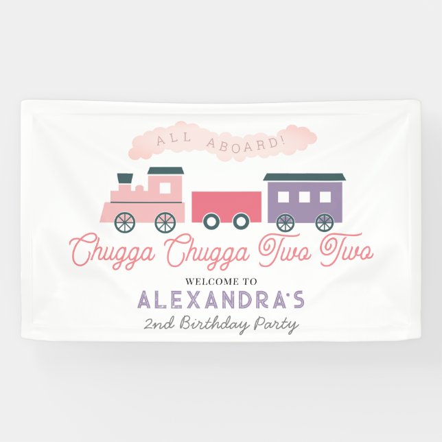 Lona Chugga Chugga Dos Chicas rosados de tren Segundo c (Horizontal)