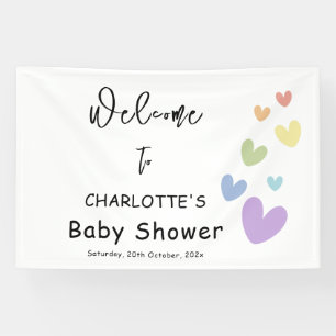 Lona Chupete & Corazones Coloridos Baby Shower