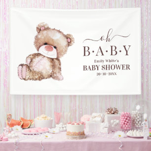 Lona Chupete de oso de peluche para baby shower de niña