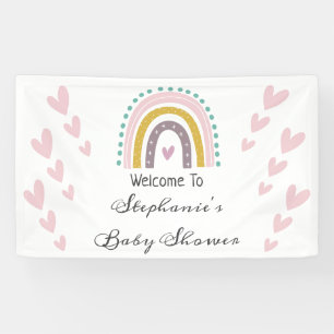 Lona Chupinada Boho Arcoíris Corazones Rosados Morados