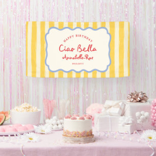 Lona Ciao Baby Baby Shower Personalizado Italiano