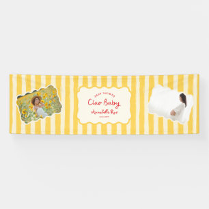 Lona Ciao Baby Baby Shower Personalizado Italiano