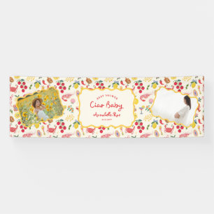 Lona Ciao Baby Baby Shower Personalizado Italiano