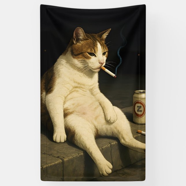 Lona Cigarette Kitten Funny Smoking Cat Gen Z Meme (Vertical)