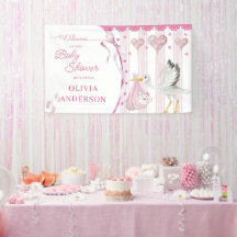 Cigüeña Rosa Cumpleaños de Bebé Personalizado Lind