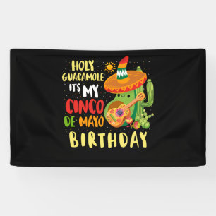 Lona Cinco De Mayo Cumpleaños Santo Guacamole Mexicano