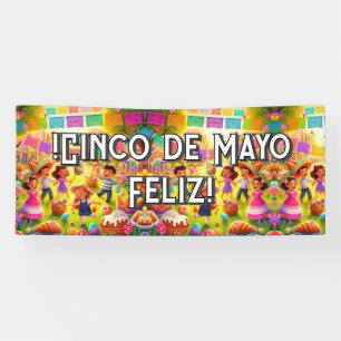 Lona ¡Cinco de Mayo Feliz! personalizable