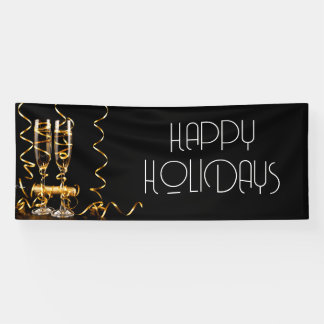 Lona Cinta de Oro Champagne Felices Fiestas