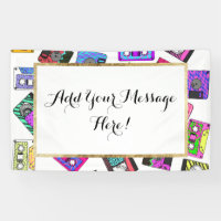 Cintas de casete modeladas neón retro de los años