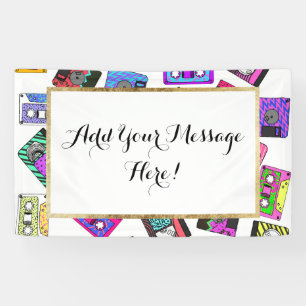 Lona Cintas de casete modeladas neón retro de los años