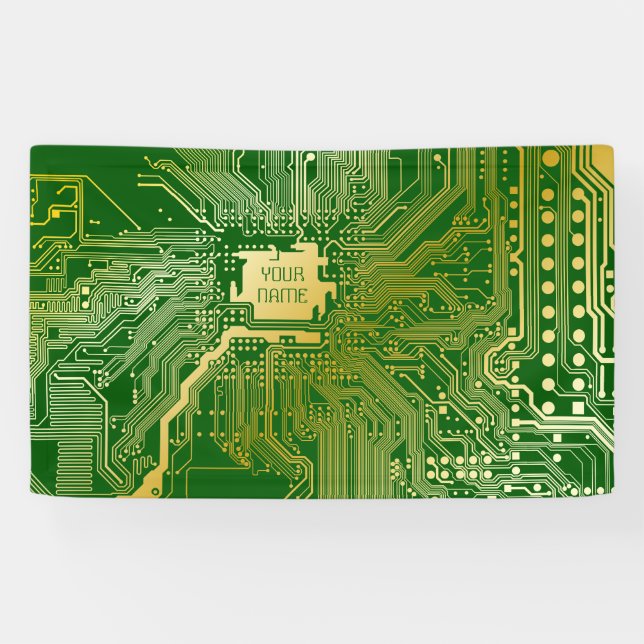 Lona Circuito monograma Motherboard Electronics Chip Te (Horizontal)
