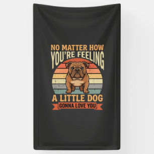Lona Cita de amor divertida de Bulldog Perro Retro