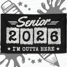 Lona Cita de graduación vintage Senior 2026 Tipo Retro