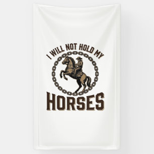 Lona Cita Divertida de Caballo Diseño Vintage de Montar