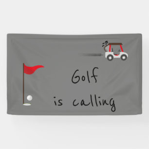 Lona Cita divertida de golf en acuarela Golf está llama
