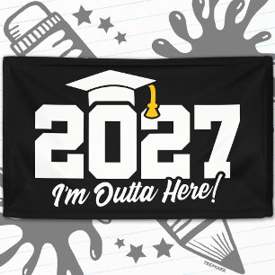 Lona Cita Divertida de Graduación Clase de Graduados de