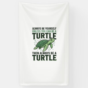 Lona Cita Divertida de Tortuga Diseño de Grabado Vintag