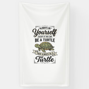 Lona Cita Divertida de Tortuga Diseño de Grabado Vintag