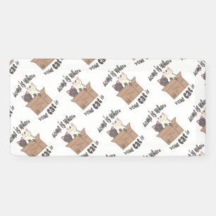 Lona Cita divertida Home es donde está tu gato