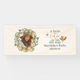 Lona Citrus, naranja + flor pequeña ducha de bebé cután