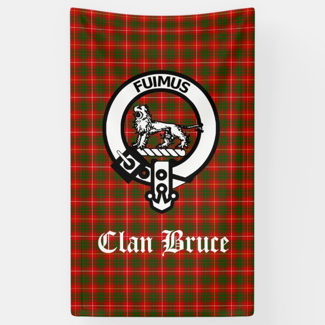 Lona Clan Bruce Escudo Badge & Tartan Personalizado (Vertical)