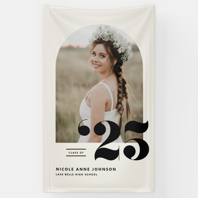 Lona Clase Boho de la Graduación de Foto Arch 2025 (Vertical)