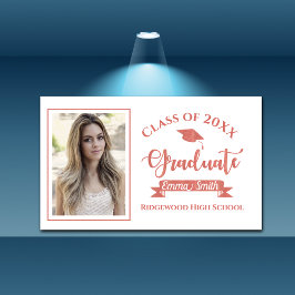 Lona Clase Cute Faux Rosa Gold De 2024 Graduación De Fo